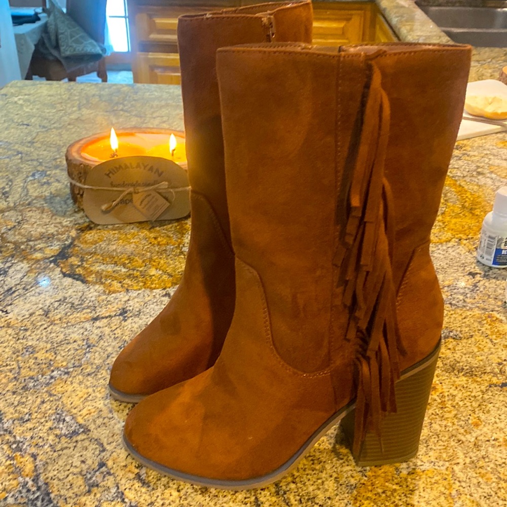 Soda western fringed boots worn once